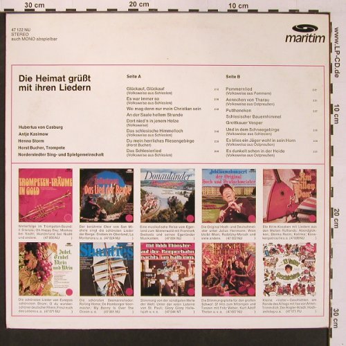 V.A.Die Heimat grüsst m.i Liedern: Hubertus von Csburg, Antje Kasimow., Maritim (47 122 NU), D Typ: LP Best.-Nr.: X8840 Preis: 5,00 Euro