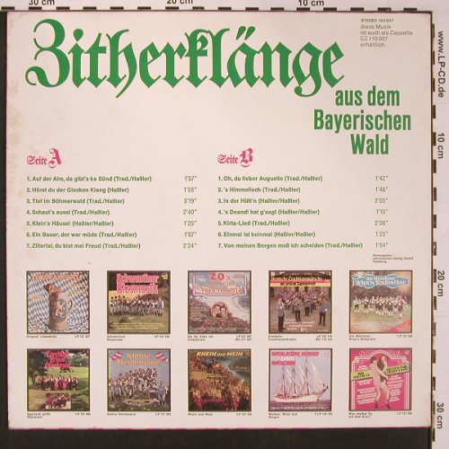Zitherklänge a.d.Bayerischen Wald: Quellenwirt Toni, m-/vg+, Diamant (120 037), D, 1973 Typ: LP Best.-Nr.: X8903 Preis: 7,50 Euro