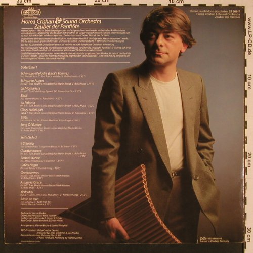 Horea Crishan & Sound Orch.: Zauber der Panflöte, Intercord (27 906-7), D, 1980 Typ: LP Best.-Nr.: X8960 Preis: 6,00 Euro