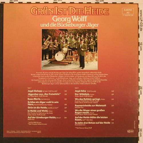 Wolff,Georg & Bückeburger Jäger: Gün Ist Die Heide, Telefunken (6.23751 AO), D, 1979 Typ: LP Best.-Nr.: X9009 Preis: 7,50 Euro