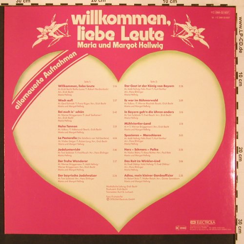 Hellwig,Maria & Margot: Willkommen Liebe Leute, EMI/Hör Zu (066-32 937), D, 1978 Typ: LP Best.-Nr.: X9010 Preis: 7,50 Euro