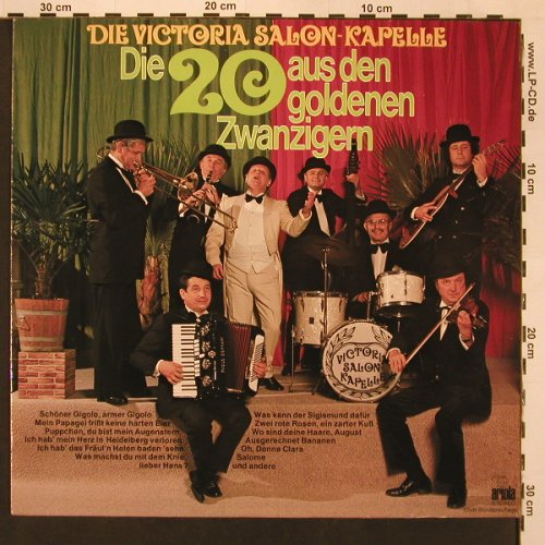 Victoria Salon-Kapelle: Die 20 a.d. goldenen Zwanzigern, Ariola (65 828 6), D, 1976 Typ: LP Best.-Nr.: X9023 Preis: 6,00 Euro