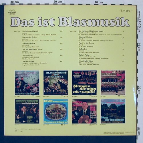 V.A.Das ist Blas-Musik: E.Mosch, Avsenik.. Alfons Bauer, Telefunken (S14596-P), D, Foc Typ: LP Best.-Nr.: X9034 Preis: 9,00 Euro