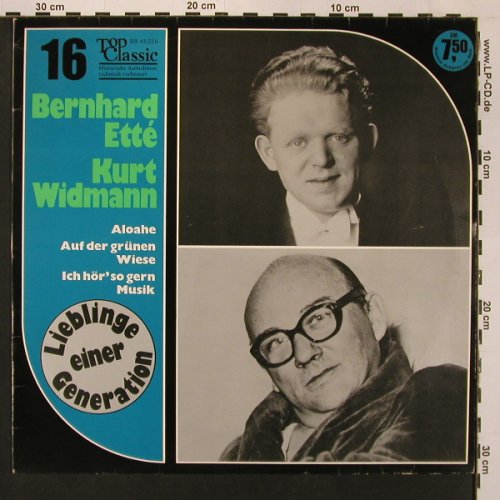 Ette,Bernhard & Kurt Widmann: Lieblinge einer Generation (16), Top Classic(BB 45.016), D, woc, 1970 - LP - X9083 - 7,50 Euro