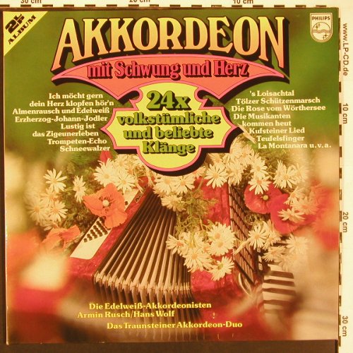 V.A.Akkordeon mit Schwung u.Herz: 24 x volkstümliche ...., Philips(6623 146), D, Foc, 1975 - 2LP - X9332 - 7,50 Euro