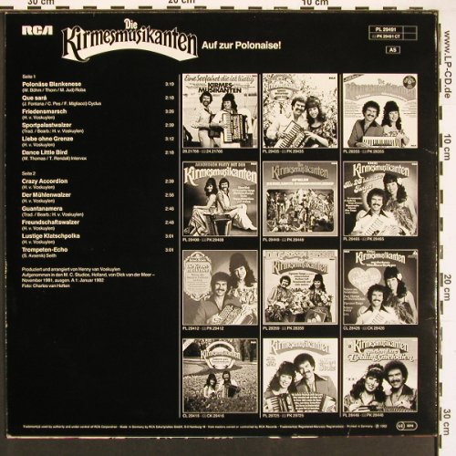Kirmesmusikanten: spielen Ihre Lieblingsmelodien, RCA (PL 28446), D, 1982 Typ: LP Best.-Nr.: X9337 Preis: 6,00 Euro