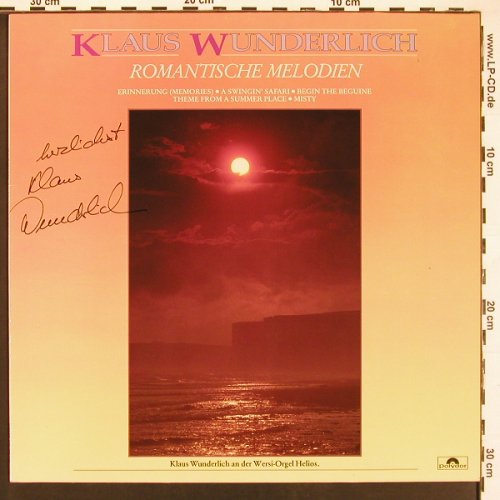 Wunderlich,Klaus: Romantische Melodien, Wersi Orgel H, Polydor (823 485-1), D, sign., 1984 Typ: LP Best.-Nr.: X9338 Preis: 12,50 Euro
