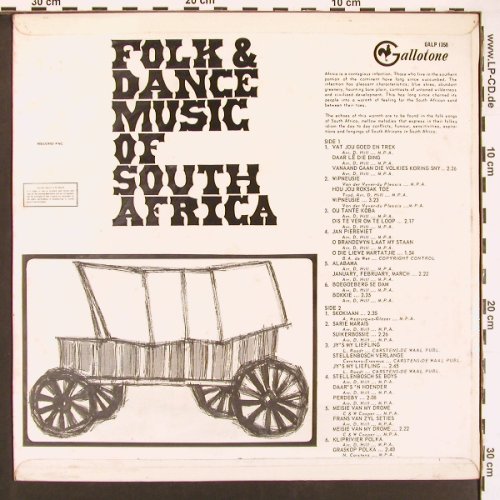 Berg,Danie & his Orchestra: The Folk & Dance M.o South Africa, Gallotone (GALP 1358),  Typ: LP Best.-Nr.: X9409 Preis: 9,00 Euro