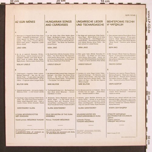 V.A.Hungarian Folk Songs Czardases: Az egri menes.. Vera Jákó, L.Szalay, Qualiton (SLPX 10145), H, 1978 Typ: LP Best.-Nr.: X9553 Preis: 7,50 Euro