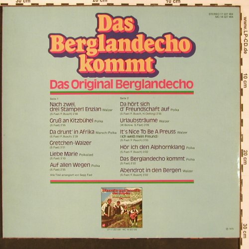 Berglandecho, Das: Kommt, signiert, BASF (17 227 464), D, 1975 Typ: LP Best.-Nr.: X9715 Preis: 7,50 Euro