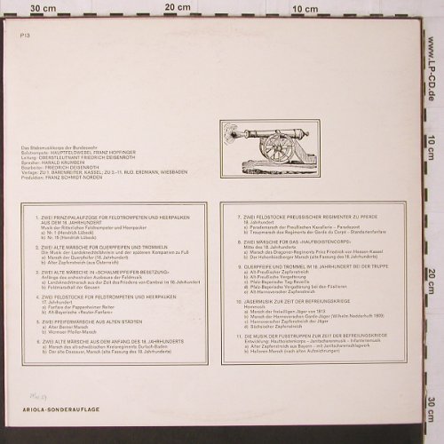 V.A.Militärmusik aus vier Jahrh.: Märsche, Zapfenstreiche, Feldmusik., Ariola (32 127), D, Foc, 1967 Typ: LP Best.-Nr.: Y1448 Preis: 9,00 Euro