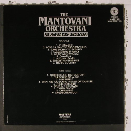 Mantovani Orchestra: Music Gala Of The Year - Live, Masters(281185), NL,  - LP - Y1534 - 6,00 Euro