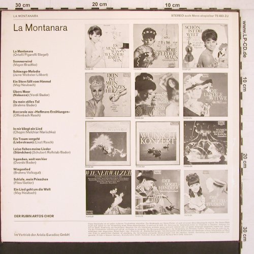 Rubin Artos Chor: La Montanara, Baccarole (75 483 ZU), D Typ: LP Best.-Nr.: Y2079 Preis: 7,50 Euro