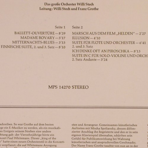 Grothe,Franz: Welterfolge von, Orch.Willi Stech, MPS (14270 ST), D, 1970 Typ: LP Best.-Nr.: Y2175 Preis: 9,00 Euro
