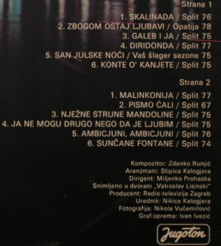 Runjic,Zdenko/Stipica Kalogjera: Skalinada, Jugoton (LSY 61397), Yugoslavia Typ: LP Best.-Nr.: Y2343 Preis: 7,50 Euro