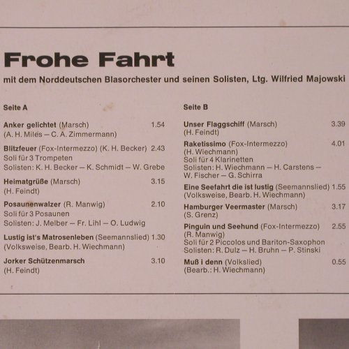 Norddeutsches Blasorchester: Frohe Fahrt, Ltg.Wilfried Majowsski, Elite Special (SOLP-421), D Typ: LP Best.-Nr.: Y2424 Preis: 7,50 Euro