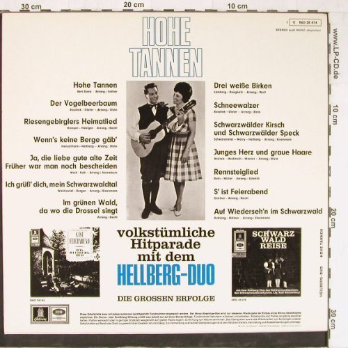 Hellberg-Duo: Hohe Tannen, Odeon (C 062-28 474), D Typ: LP Best.-Nr.: Y2463 Preis: 6,00 Euro