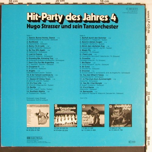 Strasser,Hugo & Tanz-Orch.: Hit Party des Jahres 4, HörZu(C 066-32 077), D, 1974 - LP - Y2734 - 6,00 Euro