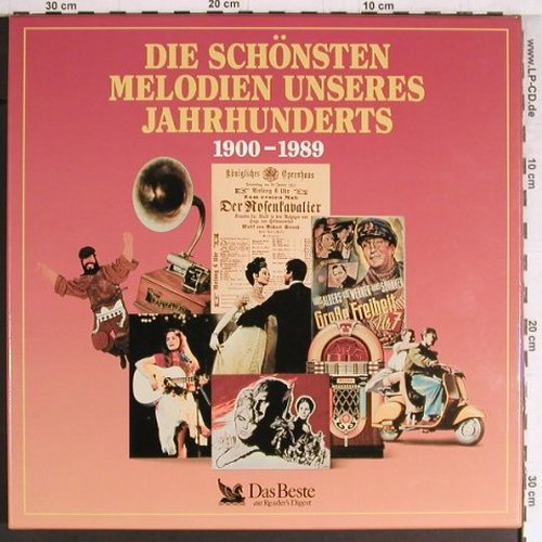 V.A.Die schönsten Melodien unseres: Jahrhunderts,1900-1989,Box, Das Beste, D,Booklet, 1989 Typ: 8LP Best.-Nr.: Y3400 Preis: 12,50 Euro