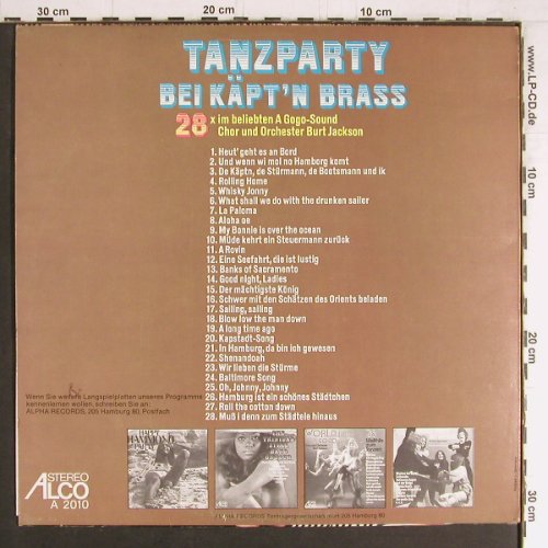 Jackson,Burt & Orchester: Tanzparty bei Käpt'n Brass, Alco/Alpha (A 2010), D Typ: LP Best.-Nr.: Y3504 Preis: 6,00 Euro
