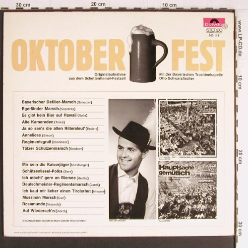 Schwarzfischer,Otto & bayerischen: Trachtenkapelle - Oktoberfest, Polydor(249 111), D, 1967 - LP - Y3640 - 7,50 Euro