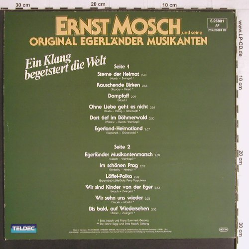 Mosch,Ernst & Seine Orig.Egerländer: Ein Klang begeistert die Welt(1969), Telefunken(6.25801 AF), D, Ri, 1984 - LP - Y3651 - 6,00 Euro