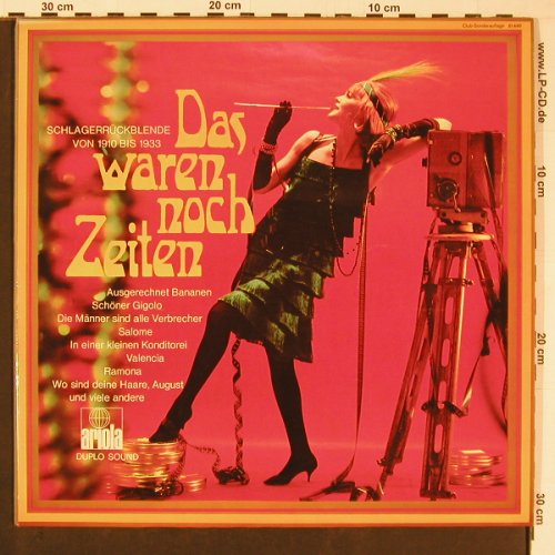 V.A.Das Waren noch Zeiten: Schlagerrückblende v.1910-1933, Ariola (61 446 XU), D,DSC,Foc Typ: 2LP Best.-Nr.: Y366 Preis: 6,00 Euro