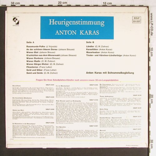 Karas,Anton: Heurigenstimmung, Elite Special (SOLP 33-227), D/CH Typ: LP Best.-Nr.: Y3678 Preis: 7,50 Euro