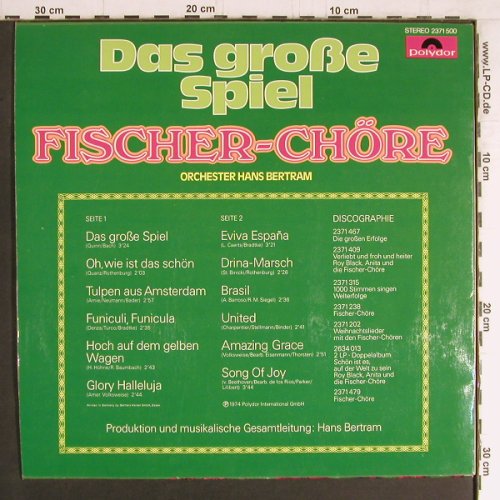 Fischer Chöre/ Orch. Hans Bertram: Das Große Spiel, Polydor (2371 500), D, 1974 Typ: LP Best.-Nr.: Y3679 Preis: 6,00 Euro