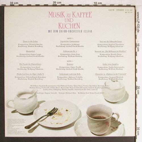 Salon-Orchester Eclair: Musik zu Kaffee und Kuchen, Amiga(8 45 320), DDR, 1987 - LP - Y4057 - 7,50 Euro