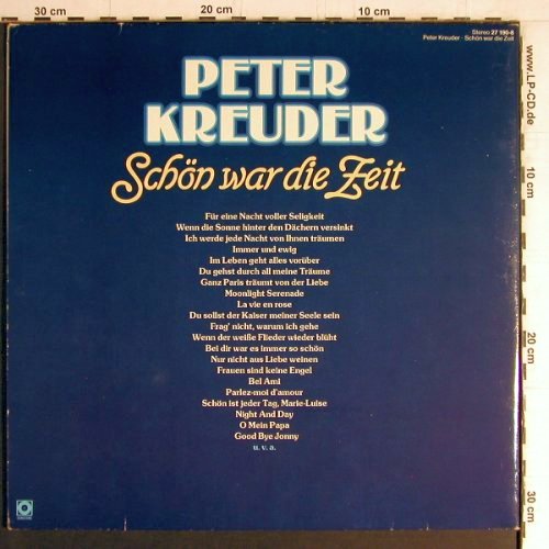 Kreuder,Peter: Schön war die Zeit, Foc (instrum.), Sonocord (27 190-8), D, 1980 Typ: 2LP Best.-Nr.: Y4149 Preis: 9,00 Euro