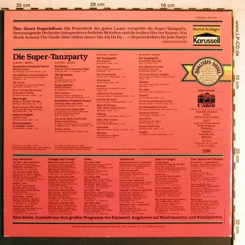 V.A.Die Super Tanzparty: Greger,Delgado u.a. 40 Tr., Foc, Karussell (2873 033), D, 1982 Typ: 2LP Best.-Nr.: Y4244 Preis: 7,50 Euro