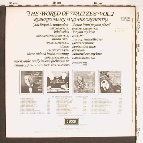 Mann,Roberto and his Orchestra: The World of Walzes, Vol.2, Decca Promo-Stol(SPA 180), UK, 1971 - LP - Y4451 - 7,50 Euro
