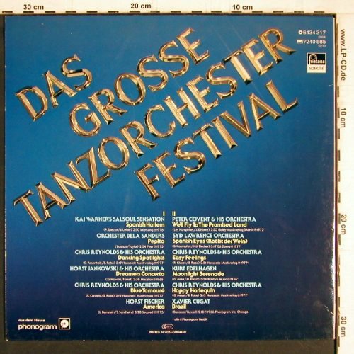 V.A.Das Grosse Tanzorch.Festival: Kai Warner...Xavier Cugat, Fontana (6434 317), D Typ: LP Best.-Nr.: Y4530 Preis: 5,00 Euro