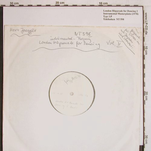 V.A.London Hitparade for Dancing: Vol.2,Handbeschrift.Muster,NoCover, Telefunken (NT 598), D, instrum, 1970 Typ: LP Best.-Nr.: Y4584 Preis: 6,00 Euro