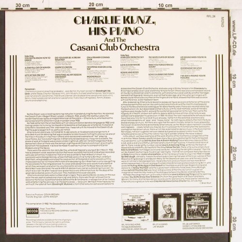 Kunz,Charlie & t.Casani Club Orch.: Same, Decca, Ri (RFL 24), UK, 1982 Typ: LP Best.-Nr.: Y4603 Preis: 7,50 Euro