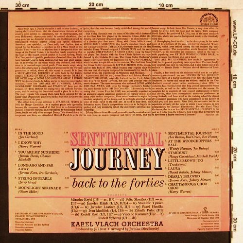 Vlach Orchestra,Karel: Sentimental Journey, Supraphon (1 13 1587), CZ, 1974 Typ: LP Best.-Nr.: Y4605 Preis: 7,50 Euro