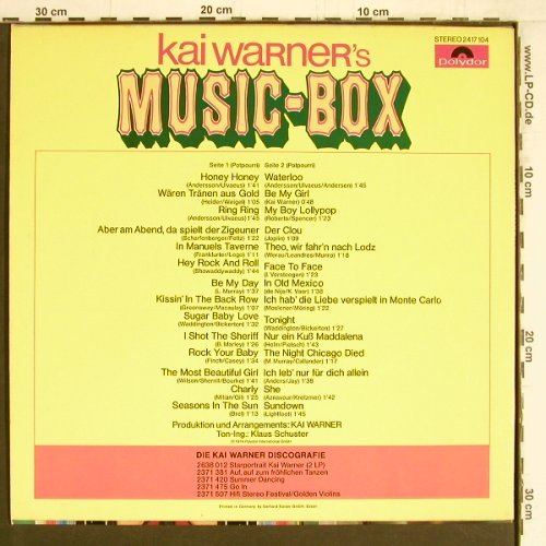 Warner,Kai: Music-Box, Polydor (2417 104), D, 1974 Typ: LP Best.-Nr.: Y4610 Preis: 6,00 Euro