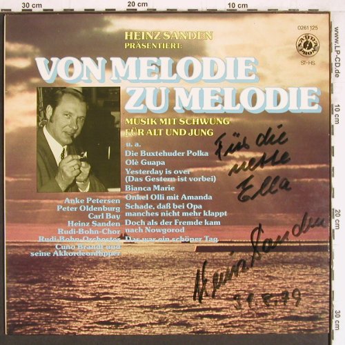 V.A.Von Melodie zu Melodie: Heinz Sanden präsentiert, woc, Sabraphon (0261 125), D Typ: LP Best.-Nr.: Y4616 Preis: 6,00 Euro