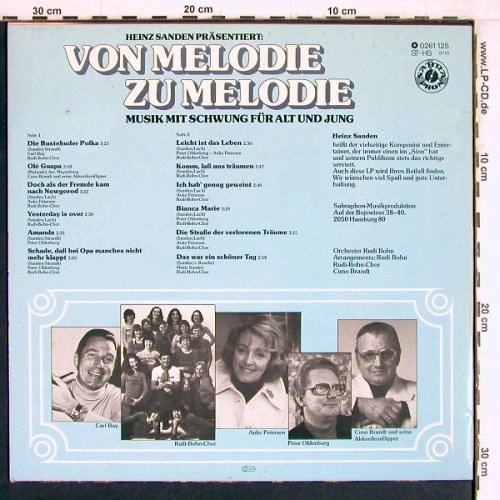V.A.Von Melodie zu Melodie: Heinz Sanden präsentiert, woc, Sabraphon (0261 125), D Typ: LP Best.-Nr.: Y4616 Preis: 6,00 Euro