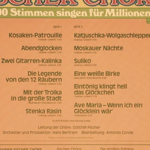 Fischer Chöre: Wolgamelodie, Polydor (2371 615), D, 1975 Typ: LP Best.-Nr.: Y4679 Preis: 6,00 Euro