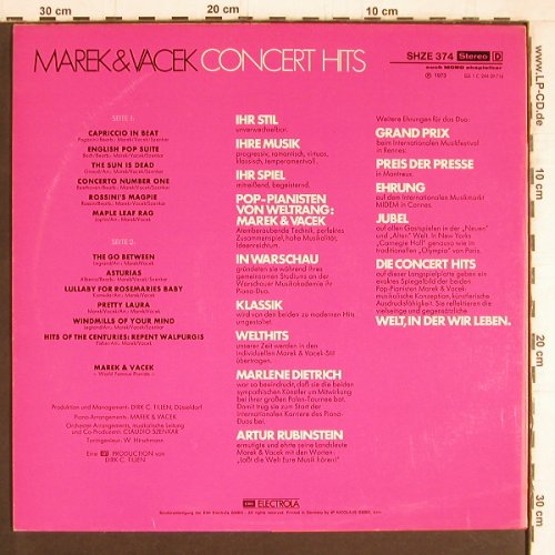 Marek & Vacek: Concert Hits, EMI Electrola/HörZu(SHZE 374), D, 1973 - LP - Y4723 - 7,50 Euro