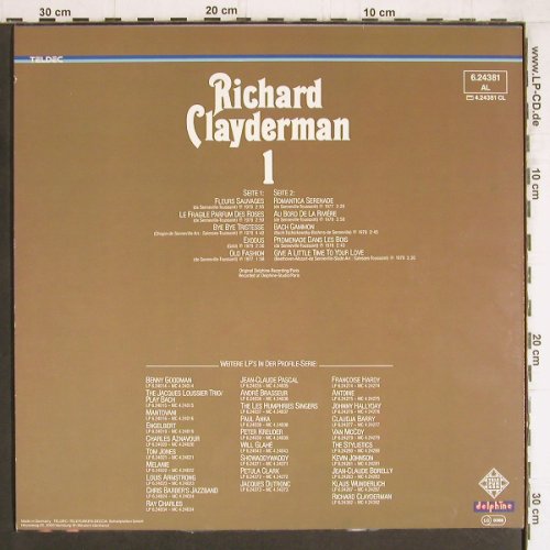 Clayderman,Richard: Profile 1, Teldec (6.24381 AL), D Typ: LP Best.-Nr.: Y4779 Preis: 6,00 Euro