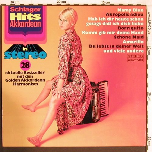 Golden Akkordeon Harmonists: Schlager Hits Akkordeon 28, Baccarola (86 449 ZT), D Typ: LP Best.-Nr.: Y4812 Preis: 5,00 Euro