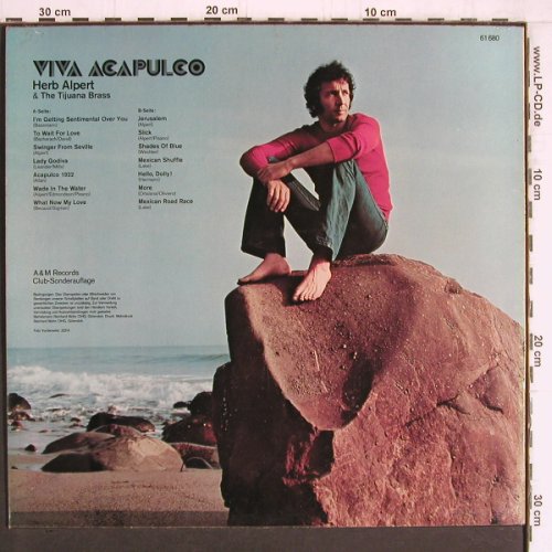 Alpert,Herb & Tijuana Brass: Viva Acapulco, m-/vg+, AM, Club Ed. (61 680), D Typ: LP Best.-Nr.: Y4850 Preis: 5,00 Euro