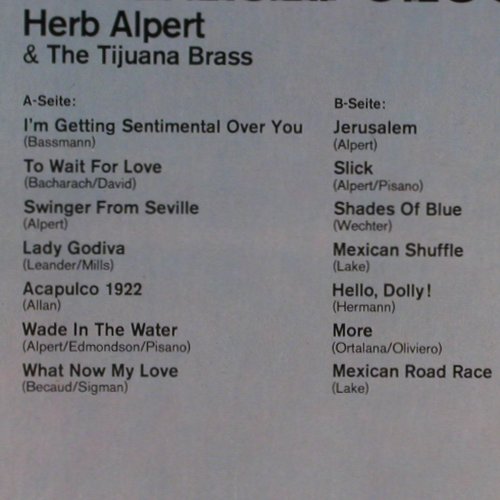 Alpert,Herb & Tijuana Brass: Viva Acapulco, m-/vg+, AM, Club Ed. (61 680), D Typ: LP Best.-Nr.: Y4850 Preis: 5,00 Euro