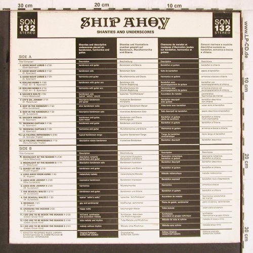 V.A.Ship Ahoy: Shanties and Underscores, instrum., Sonoton (SON 132), D, 27Tr. Typ: LP Best.-Nr.: Y4881 Preis: 6,00 Euro
