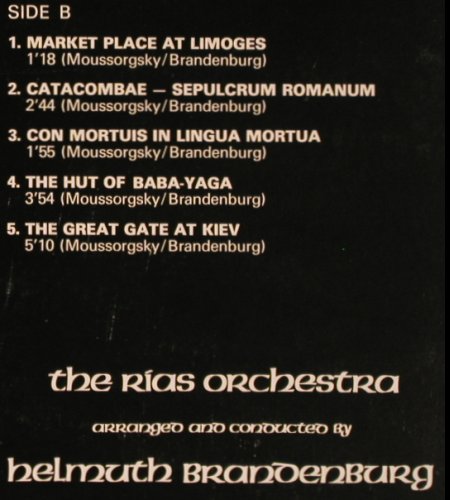 Rias Orchestra / Helmut Brandenburg: Pictures from an Exhibition, Sonoton (SON 129), D Typ: LP Best.-Nr.: Y4888 Preis: 7,50 Euro