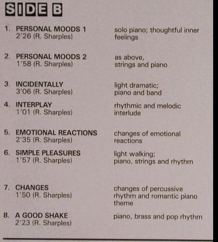 Sharples,Robert: Piano Moods, Coloursound Library(CS 48), D,  - LP - Y4902 - 6,00 Euro