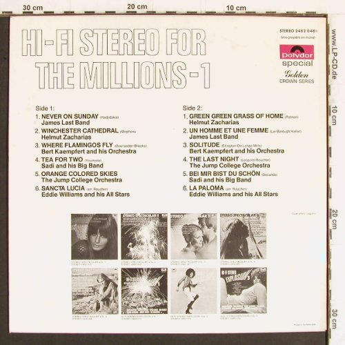 V.A.Hi-Fi Stereo for the Millions-1: James Last... Eddie Williams, Polydor Special (2482 048), NL, 1971 Typ: LP Best.-Nr.: Y5020 Preis: 5,00 Euro